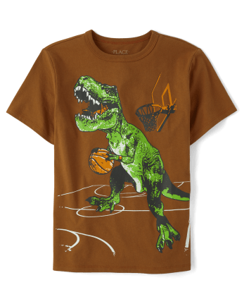 Boys Dino Basketball Graphic Tee