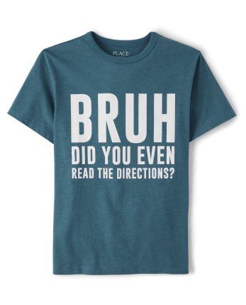 Camiseta gráfica Bruh Directions para niños