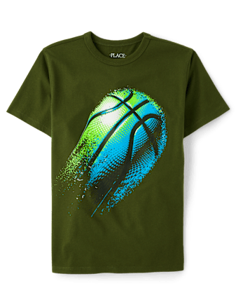 Camiseta con gráfico de baloncesto para niño