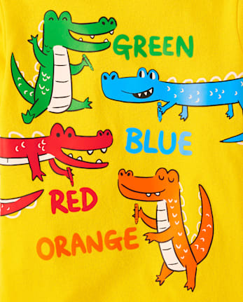 Camiseta con estampado de colores de cocodrilo para bebés y niños pequeños