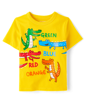 Camiseta con estampado de colores de cocodrilo para bebés y niños pequeños
