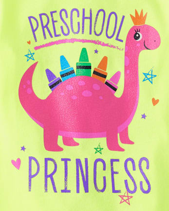 Camiseta con estampado de princesa de preescolar para niñas pequeñas