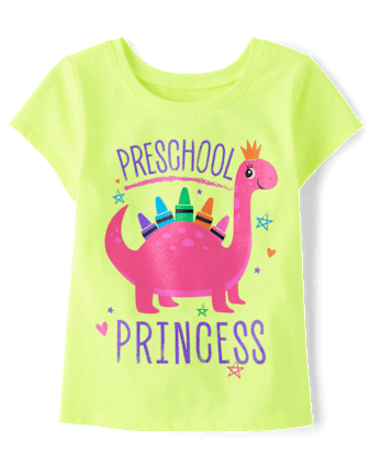 Camiseta con estampado de princesa de preescolar para niñas pequeñas