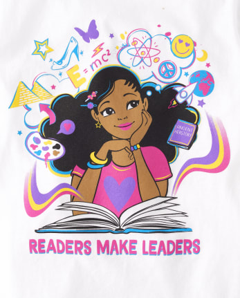 Camiseta gráfica Las lectoras hacen líderes para niñas