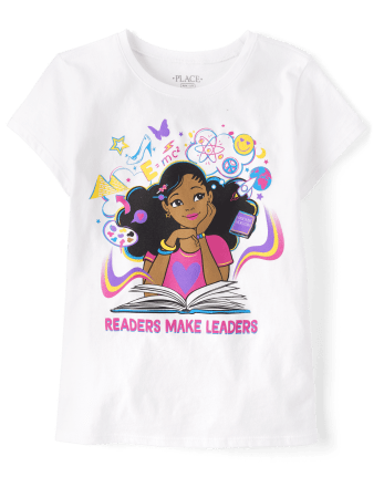 Camiseta gráfica Las lectoras hacen líderes para niñas