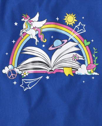 Girls Unicorn Book Graphic Tee