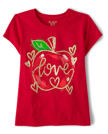 Girls Love Apple Graphic Tee