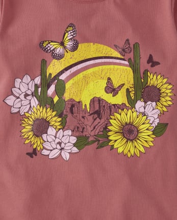 Camiseta con gráfico del desierto para niñas