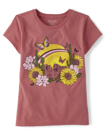 Camiseta con gráfico del desierto para niñas