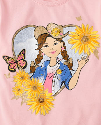 Camiseta con gráfico Western Girl para niñas
