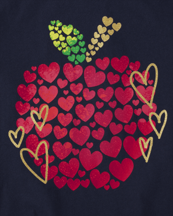 Camisetas estampadas niña Apple Heart