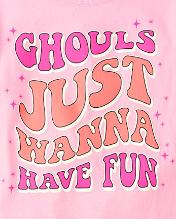 Girls Glow Ghouls Fun Graphic Tee