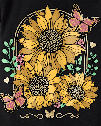 Girls Sunflower Graphic Tee
