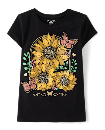 Girls Sunflower Graphic Tee