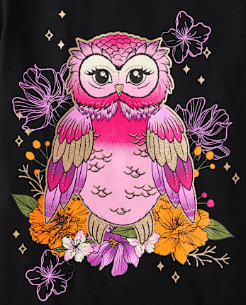 Girls Owl Graphic Tee