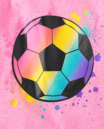 Girls Soccer Ball Graphic Tee