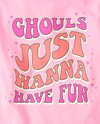 Girls Glow Ghouls Fun Graphic Tee