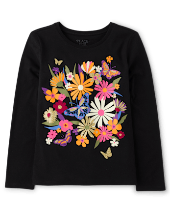 Girls Flowers Graphic Tee