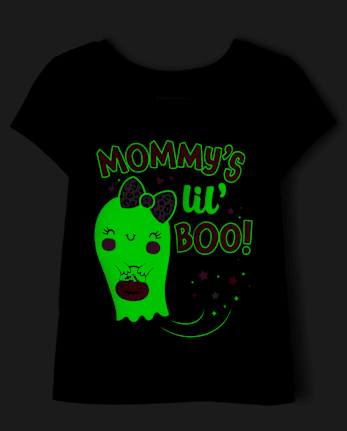 Baby And Toddler Girls Glow Mommy's Boo Graphic Tee