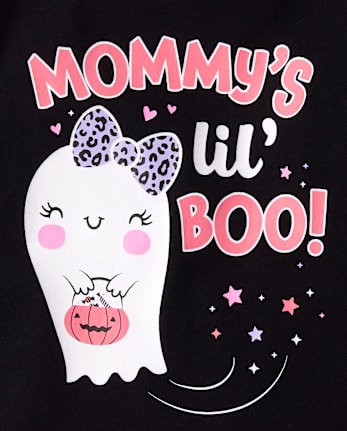 Baby And Toddler Girls Glow Mommy's Boo Graphic Tee