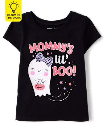 Baby And Toddler Girls Glow Mommy's Boo Graphic Tee