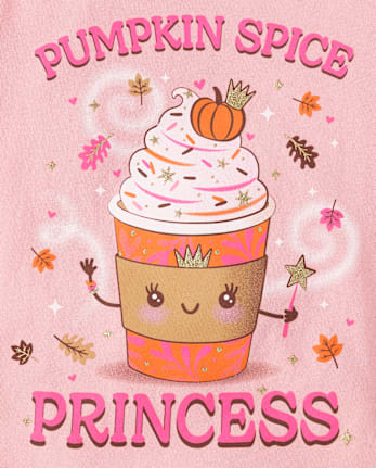 Baby And Toddler Girls Pumpkin Spice Princess Graphic Tee