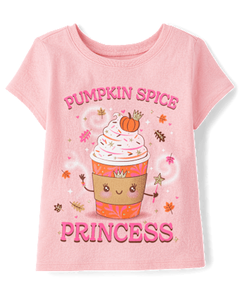 Baby And Toddler Girls Pumpkin Spice Princess Graphic Tee