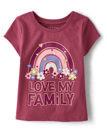 Baby And Toddler Girls Love My Family Graphic Tee