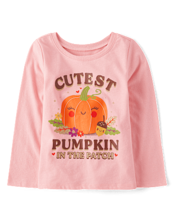 Baby And Toddler Girls Cutest Pumpkin Graphic Tee