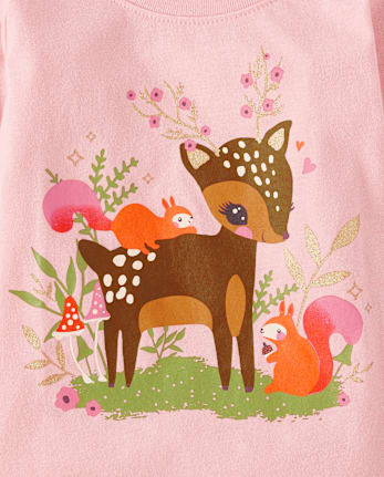 Baby And Niños pequeños Niña Deer Camisetas estampadas