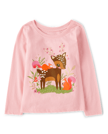 Baby And Niños pequeños Niña Deer Camisetas estampadas