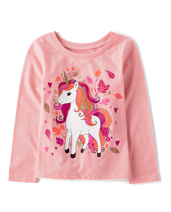 Baby And Niños pequeños Niña Unicornio Camisetas estampadas