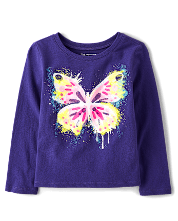 Baby And Niños pequeños Niña De mariposas Camisetas estampadas