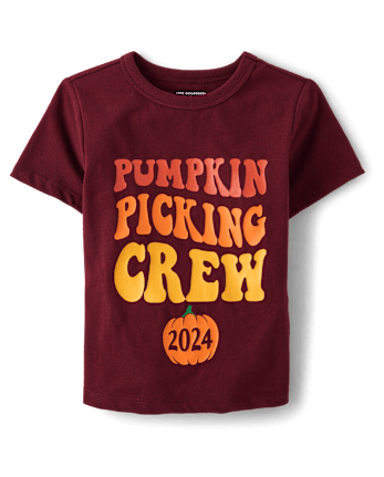 Unisex Baby And Toddler Matching Family Pumpkin Picking Crew 2024 Graphic Tee