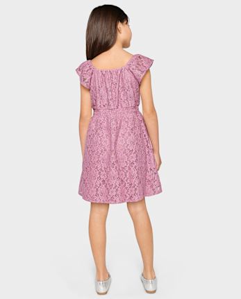 Girls Lace Smocked Dress