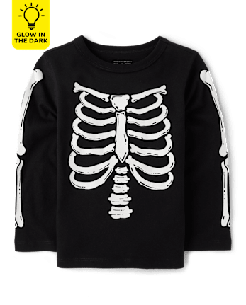 Unisex Baby And Toddler Matching Family Glow Skeleton Graphic Tee