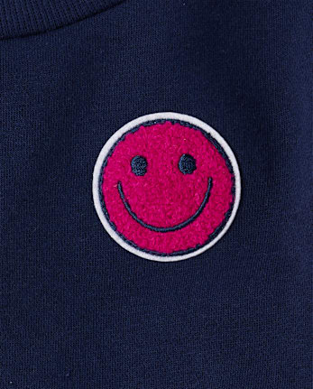 Girls Happy Face Sweatshirt Dress