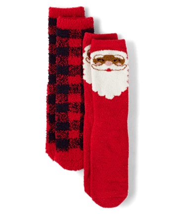 Adulte Famille assortie Santa Cozy Chaussettes 2-Pack