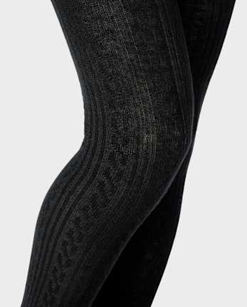 Girls Cable Knit Tights 2-Pack