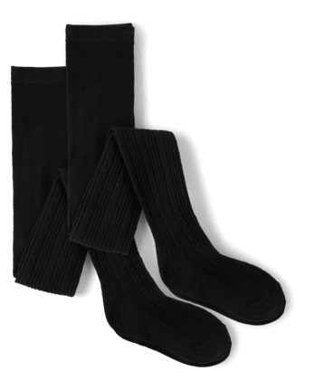 Girls Cable Knit Tights 2-Pack