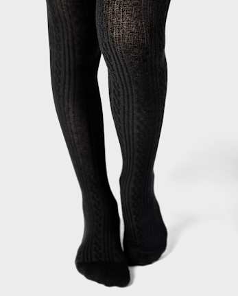 Girls Cable Knit Tights 2-Pack