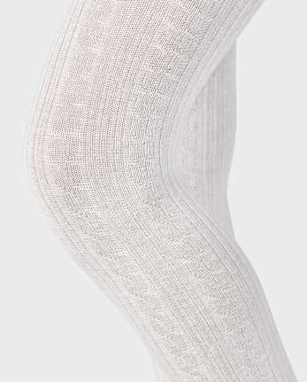 Girls Cable Knit Tights 2-Pack