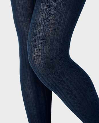 Girls Cable Knit Tights 2-Pack