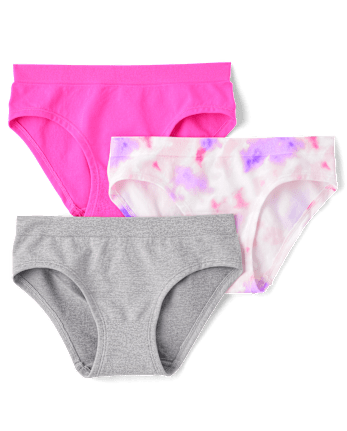 Girls Tie Dye Seamless Hipster Underwear 3-Pack