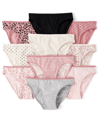 Girls Leopard Bikini Underwear 10-Pack