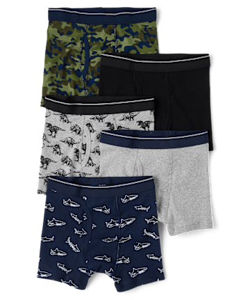 Boys Dino Boxer Brief Underwear 5-Pack