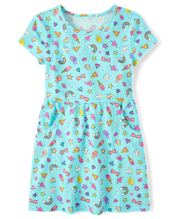Vestido diario para niñas Doodle