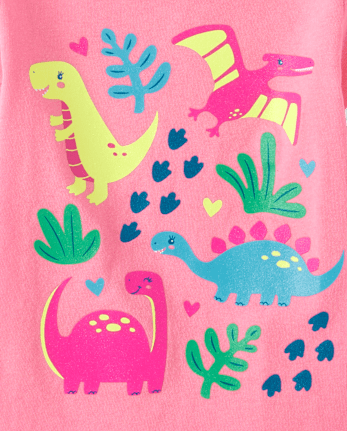 Baby And Toddler Girls Dino Graphic Tee 3-Pack - MULTI CLR