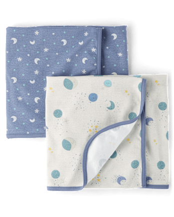 Baby Boys Moon Swaddle Blanket 2-Pack