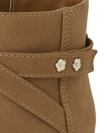 Toddler Girls Flower Stud Booties